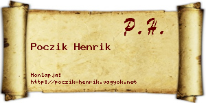 Poczik Henrik névjegykártya